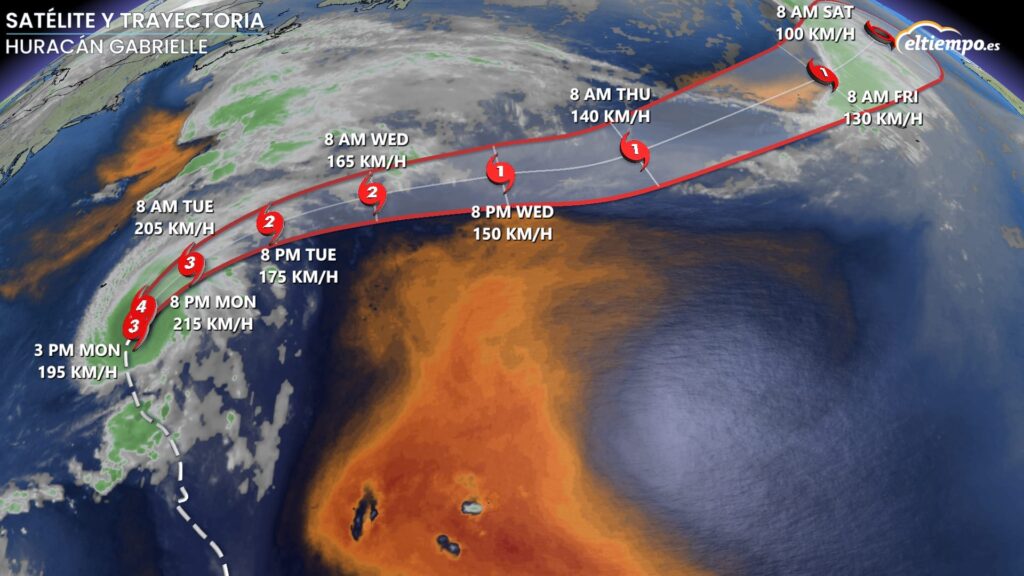 ¿Llegarán los restos del huracán Gabrielle a España? ¡Descúbrelo aquí!